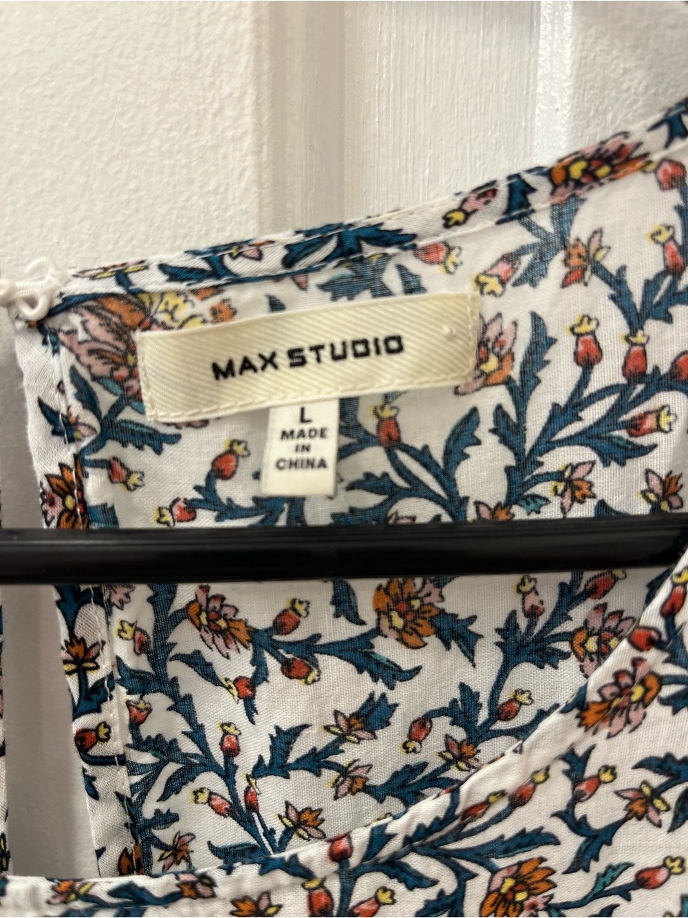 Max Studio Sleeveless Floral Tiered Maxi Dress in White, Green, Blue & Brown - Picture 3 of 3